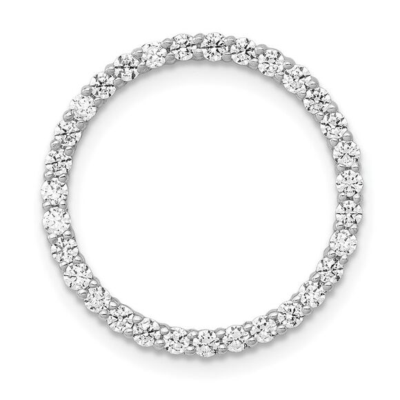Kazi Luxury 14k White Gold 5/8ct Diamond Circle Chain Slide